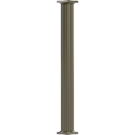 Ekena Millwork 12" x 12' Endura-Aluminum Column, Round Shaft (Load-Bearing 37,000 lbs), Non-Tapered, FLuted EA1212ANFSCTUTU